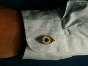 porseleinen manchetknoop oogjes    